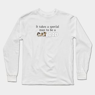 It takes a special man to be a cat dad - long hair tabby oil painting word art Long Sleeve T-Shirt